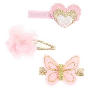 Stephen Joseph, 3-Pack Glitter Hair Clips for Girls – Cute Shimmer Non-Slip Alligator Hair Clip, Hair Clips Barrettes for Baby Girls Toddlers Kids, Bunny
