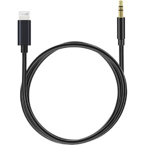 [Apple MFi Certified] Aux Cord, 3.3ft Lightning to 3.5 mm AUX Cable for Car Stereo Audio Cable Compatible with iPhone 14/13/12/11/XS/XR/X/8/7 for Car Home Stereo, Speaker, Headphone (White)