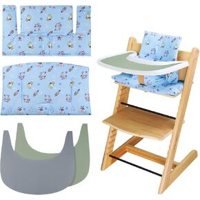 High Chair Cushion, Soft and Comfortable for Tripp Trapp High Chair Cushion, with Two High Chair Placemat, for Tripp Trapp Cushion Set Makes It More Comfortable for Baby (Ocean Animal)