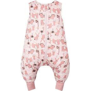 WYTbaby Sleep Sack 1.0 Tog with Feet, 100% Organic Cotton Sleeveless Baby Sleeping Bag 6M to 4T