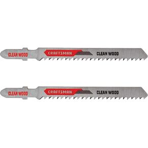 CRAFTSMAN 3-5/8 Inch 10 TPI T-Shank High Carbon Steel Jig Saw Blades for Wood, 2 Pack (CMAJ1410WC2)