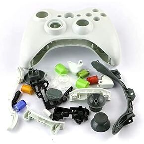 Full Housing Shell Case Cover with Buttons for Xbox 360 Wireless Controller Replacement (Black)