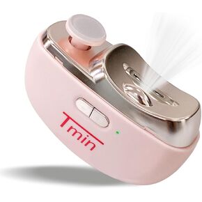 TMIN Electric Nail Clipper with Light & 2 Speeds, Nail Polisher 2 in 1 Design, Nail Clip Storage, USB Rechargeable Safety Electric Nail Trimmer Suitable for Babies,Kids, Adults and Seniors - White