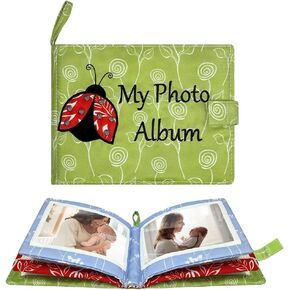 Baby Soft Photo Albums My First Family Album Soft Cloth Baby Photo Book My First Family Photo Album -Soft Cloth,Baby Safe,Holds 4x6 Photo Album (Blue)