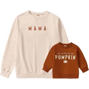 Mommy and Me Matching Outfits Mama and Mini Long Sleeve Crewneck Sweatshirt Halloween Mother Baby Matching Clothes
