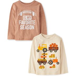 The Children's Place Baby Boys' and Toddler All Holidays Long Sleeve Graphic T-Shirts,multipacks