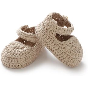 Hadetoto بيبي بنات ماري جين الجوارب اليد الكروشيه متماسكة جوارب قطنية أحذية لينة مريحة حديثي الولادة الجوارب الرضع لفستان الزفاف الأميرة in Kuwait