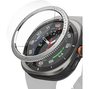 Ringke Bezel Styling & Glass [Stylish Stainless Steel Frame + Glass ] Compatible with Samsung Galaxy Watch Ultra Case and Screen Protector, Anti Scratch Cover & Tempered Glass - 47-01 (ST) Silver