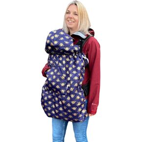 Fleece-Lined Babywearing Cover - All-Weather (Gold Bees)