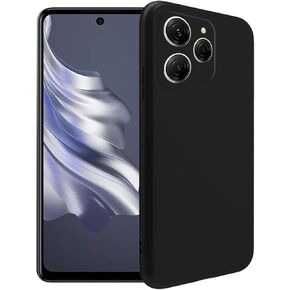 Case for Tecno Spark 20 pro + Glass Screen Protector Tempered Film - Transparent Silicone Soft Flexible Bumper Shockproof TPU Protective Cover Shell for Tecno Spark 20 pro (Black)