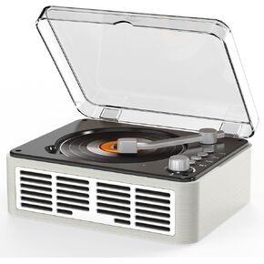 CD Player Portable with Bluetooth，Double HiFi Sound Speakers,Desktop CD Music Players,Support AUX/USB/Headphone Jack/Music Fiber Optics/FM Radio Boombox for Home,Office (Brown)
