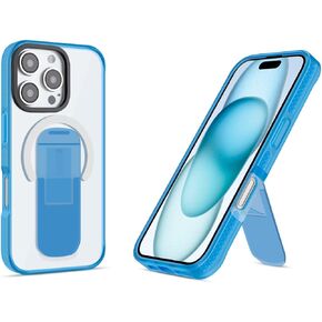 Kickstand Series - Designed for iPhone 16 Pro Case [Military-Grade Protection] - Magnetic Phone Case with Stand [Compatible with Mag Safe] Frosted Back Cover - Translucent Pink