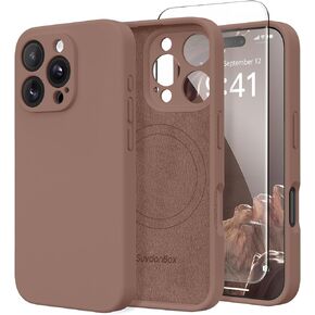 Magnetic for iPhone 16 Pro Case, Compatible with MagSafe, [Full Camera Protection][2 Screen Protectors] Silicone Shockproof Protective Phone Case for iPhone 16 Pro 6.3", Calke Green