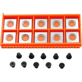 15mm with 4'' Radius Carbide Inserts Cutters(15x15x2.5mm-R100 with Screws) Fits Spiral/Helical Planer Cutter Head Lathe Woodturning Tools.