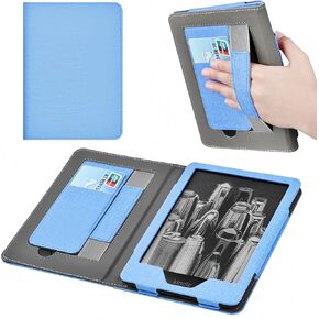 Slim Case for 6.8" Kindle Paperwhite (11th Gen 2021) PU Leather Shell Cover Signature Edition with Auto Wake/Sleep, Handheld Stand Case with Card Holder. SS-14 (Black)