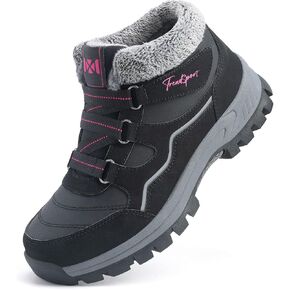 Qiucdzi Womens Winter Snow Boots Warm Fur Lined Anti-Slip Ankle Booties Walking Shoes Non-Slip Outdoor Trekking Shoes