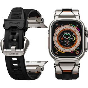 ULTIMAL for Apple Watch band Compatible with Apple Watch Strap Ultra2/Ultra 49mm Bands for Men Series 9/8/SE2/7/6/SE/5/4/3 45mm/44mm/42mm Sport Bands for iWatch Rugged Premium TPU & Metal