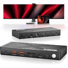 Minisopuru Thunderbolt 4 Dock - 40Gbps Thunderbolt Docking Station Dual Monitor with 8K/4K Displays, 85W Charging, Thunderbolt Certified, 2X Thunderbolt 4 Ports (HDMI, 2.5GbE, SD/TF 4.0, Audio, 3xUSB)