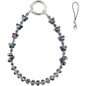 Butterfly Phone Charm Chain Strap Beaded String sparkling Crystal Phone Wrist Strap Keychain Charm for Women