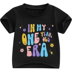 Baby Girls First Birthday Outfit 1st Birthday T-Shirt in My One Year Old Era Short Sleeve Top