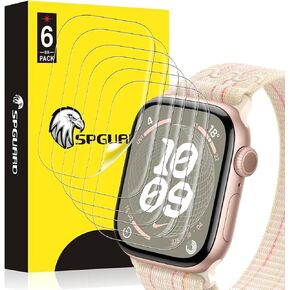 SPGUARD 6 Pack Screen Protector Compatible with Apple Watch Series 10 46mm,Self-Healing High Definition Clear HD Film Protectors for iWatch Series 10 46 mm