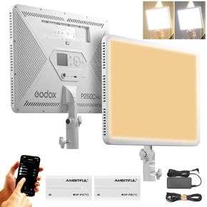 GODOX P260C Pro 45W LED Video Light Panel, Bi-Color 2800K-6500K,CRI/TLCI 98+,NFC Automatic Pairing,with NP-F970 Battery for Photography, Studio Video Lighting, TikTok, YouTube, Vlog, Live Stream