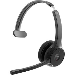 Cisco Headset 721, Wireless Single On-Ear Bluetooth Headphones, Webex Button, USB-A HD Bluetooth Adapter, Soft Case, Carbon Black, 1-Year Limited Liability Warranty (HS-WL-721-BUNA-C)