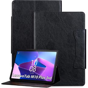 حافظة لجهاز Lenovo Tab M11/K11 LTE/Xiaoxin Pad 2024 (TB330FU/TB330XU/TB331FC) مع تصميم نمط قطة من جلد البولي يوريثان وحامل متعدد الزوايا وفتحات للبطاقات وغطاء قلاب لجهاز Lenovo M11 Tablet Case، بني