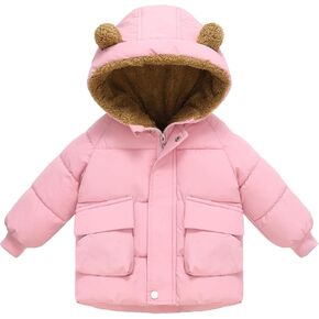 Toddler Winter Coats Baby Jacket Puffer Snow Clothes Fleece Hoodie Girl Boy 1-5T