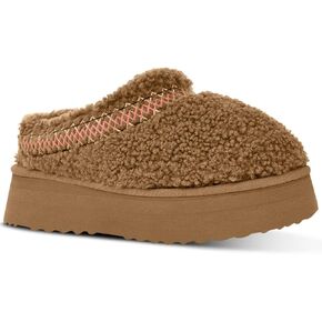 Women's Fuzzy Platform Slippers Boots Braid Slippers with Plush Fleece Lining Comfy Soft Non-Slip House Shoes for Indoor and Outdoor