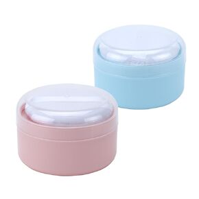 2 Pcs Large Body Powder Puff and Container with Sifter Baby After-Bath Empty Powder Puffs Case Talcum Powder Box for Women Beach Travel Home Blue