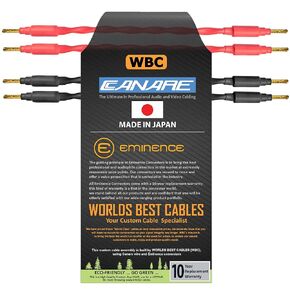 WORLDS BEST CABLES 4 Units - 6 Inch - Canare 4S11 – Audiophile Grade - 11AWG - HiFi Speaker Jumper Cable Terminated with Gold Banana Connectors