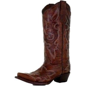 Circle G LADIE'S TAN EMBROIDERY, SNIP TOE, LEATHER SOLE, WESTERN, L5780