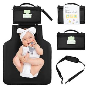 Portable Changing Pad, Baby Changing Pad Waterproof, Foldable Diaper Changing Pad, Travel Changing Pad with Wipes Pocket, Diaper Changing Mat for Baby Shower