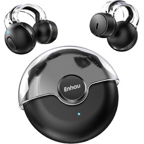 Open-Ear Earbuds, Clip-On Headphones, Lightweight Comfort, IPX7 Waterproof Wireless Earphones for Running and Workouts, Built-in Microphones, 360 All-Round Sound, 24H Playtime