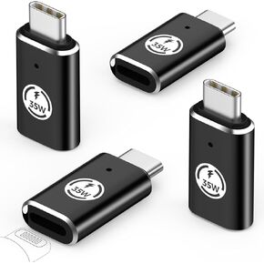 MoKo Lightning Female to USB C Male Adapter 4 Pack, Lightning to USB C Converter for iPhone 15 Series, iPad, iPhone to USB C Adapter for Fast Charging/Data Sync, NOT for Headphone/OTG, Black 35W