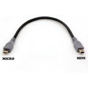 Micro USB to Mini 5-pin USB Extension Cable Code OTG Mobile Device Adapter Data Sygn Charger Male to Male Converter (20 CM)