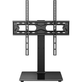 Universal TV Stand for 27-60inch LED LCD TV Swivel Table Top TV Stand with 30 Degree Height Adjustable TV Stand with Mount TV Base with Tempered Glass Base Max VESA 400x400mm