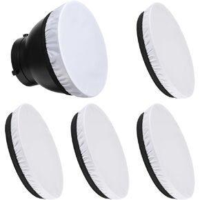 4 Pieces Light Diffuser, 7inch/18cm Ring Light Diffuser Standard Cloth Diffuser Lamp Socks Diffuser Lamp Cover Light Reflectors for Photography Studio Strobe Reflector (4 Colors)