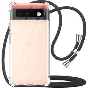 YESPURE Clear Case for iPhone 16 Pro Max for Women Adjustable Lanyard Strap Crossbody Soft TPU Bumper Cover Slim Shockproof Anti-Yellow Protective Phone Case for iPhone 16 Pro Max - Black