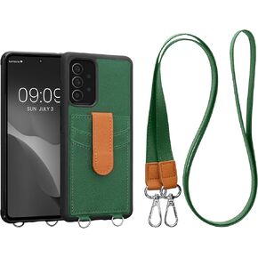 kwmobile Crossbody Case Compatible with Samsung Galaxy A52 / A52 5G / A52s 5G - Case with Card Slots Synthetic Leather - Black