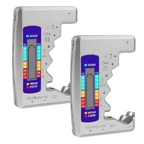 2PACK BT-886 Battery Tester Checker BatteryTester for Battery C D 9V AA AAA 1.5V -black