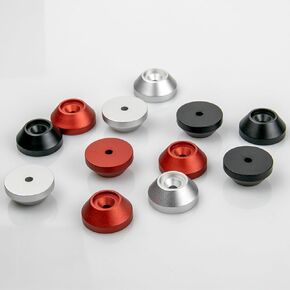 Aluminum Computer Case Feet, Industrial Case Feet, Aluminum Spacers, for elevating Computer Cases or Other enclosures, 4pcs Black, Diameter 20mm Height 8mm, M3 Screws