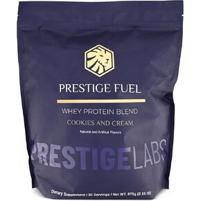 Prestige Fuel Natural Protein Whey and Isolate Blend, Pre & Post Workout Drink, Boost Metabolism, Build Lean Muscle Vanilla Ice Cream Flavor 1.7LB 23 Servings