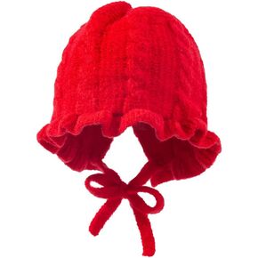 FASHIXD Baby Girl Winter Hat Toddler Beanie Hats Cute Ruffle Warm Knit Hat for Toddler Girls Boys 6Months-3Y