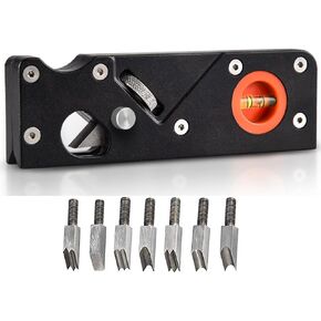 Chamfer Plane for Wood, Woodworking Edge Corner Flattening Tool with Auxiliary Locator & 7 Cutter Heads, Hand Planer for Quick Edge Trimming and Chamfering DIY Hand Woodcraf (Red)
