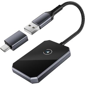 محول Basesailor Wireless CarPlay وAndroid Auto لأجهزة iPhone 15,2 في 1 2024، دونجل تشغيل سيارة بلوتوث مطور جديد، تحويل المصنع سلكي إلى لاسلكي للسيارات من 2015، Apple iOS 10+، Andriod 11+ in Kuwait