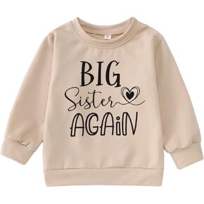 Big Sister Sweatshirt Toddler Baby Girl Promoted to Big Sister Announcement Crewneck Long Sleeve Pullover Fall Tops