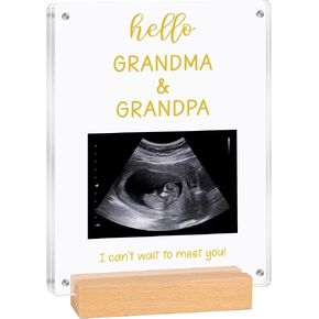 Acrylic Ultrasound Picture Frame- Hi Daddy Cute Pregnancy Announcement Sign, Baby Reveal Ideas For Husband, Dad To Be Gifts- Nursery Decor Baby Sonogram Photo Frame