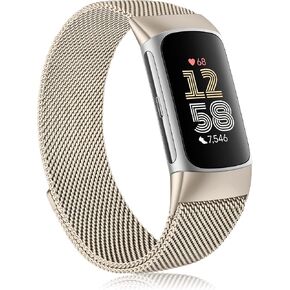 Metal Band for Fitbit Charge 6 Bands for Women Men, Wristband Mesh Bracelet Replacement Strap for Fitbit Charge 6 in Saudi Arabia